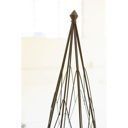 Kalalou set of two metal topiaries with recycled wood bases - CTNF1021 - CTNF1021 - Kalalou - $229.95