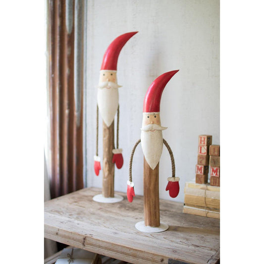 Kalalou set of two painted metal and wood santas - NBA2221 - NBA2221 - Kalalou - $97.95