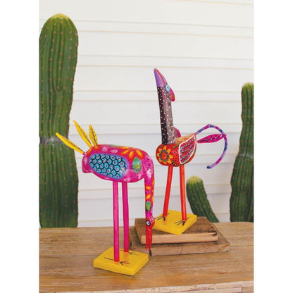 Kalalou - SET OF TWO PAINTED WOODEN BIRDS - GJC1021 - GJC1021 - Kalalou - $129.95