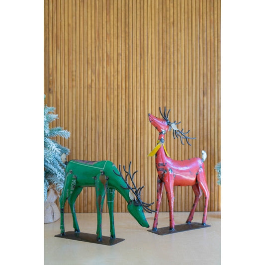 Kalalou - SET OF TWO RECYCLED METAL DEER - ONE EACH COLOR - NTM1364 - NTM1364 - Kalalou - $109.95