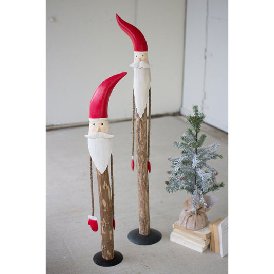 Kalalou set of two wood and painted metal santas - NBA2305 - NBA2305 - Kalalou - $177.95