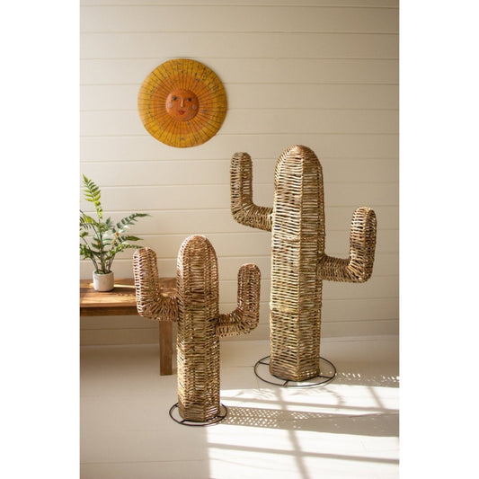 Kalalou - SET OF TWO WOVEN SEAGRASS CACTI - A6329 - A6329 - Kalalou - $297.95