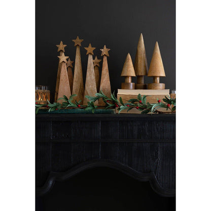 Kalalou seven wooden christmas tree on a base - NGLC1035 - NGLC1035 - Kalalou - $47.95