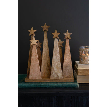 Kalalou seven wooden christmas tree on a base - NGLC1035 - NGLC1035 - Kalalou - $47.95