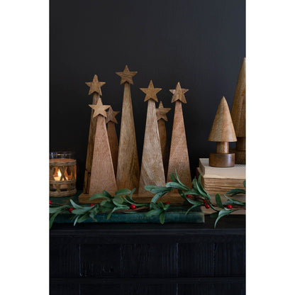 Kalalou seven wooden christmas tree on a base - NGLC1035 - NGLC1035 - Kalalou - $47.95