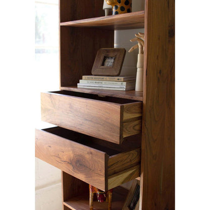 Kalalou - Tall Acacia Wood Cabinet With Two Drawers - NRG1013 - Kalalou - $797.95