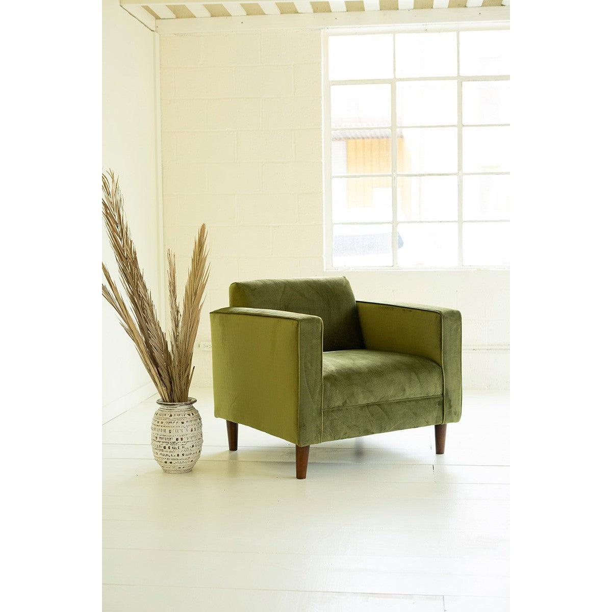 Kalalou - Velvet Club Chair - Avocado - MD1011 - Kalalou - $989.95