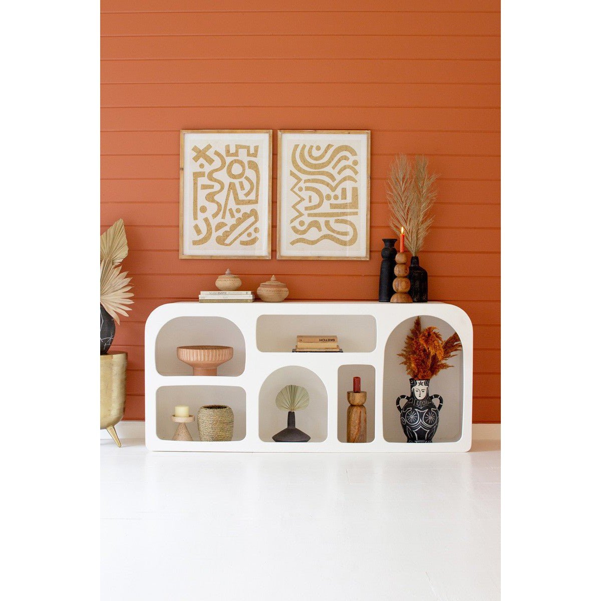 Kalalou - White Wood Console Table - CHH1427 - Kalalou - $999.00