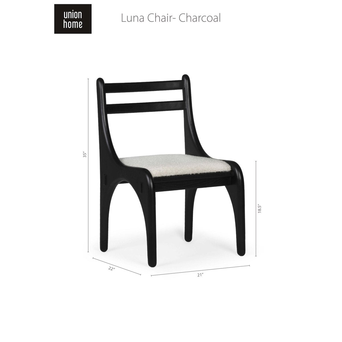 Luna Chair- Charcoal - Union Home - DIN00282 - Union Home Furniture - $742.00