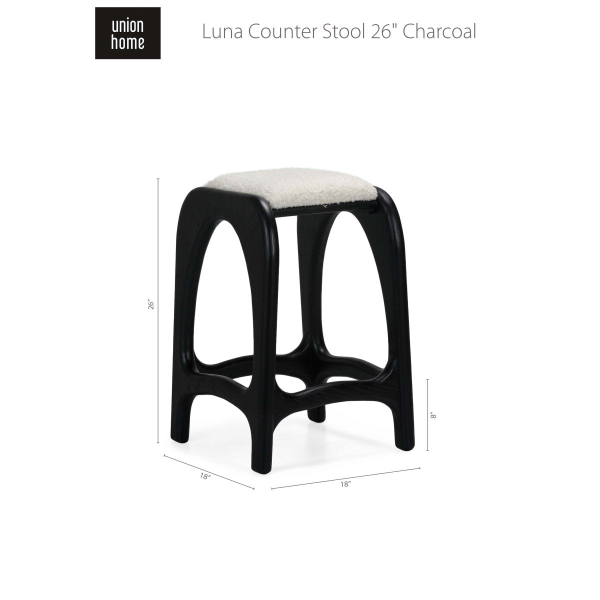 Luna Counter Stool 26" - Charcoal - Union Home - DIN00286 - Union Home Furniture - $622.00