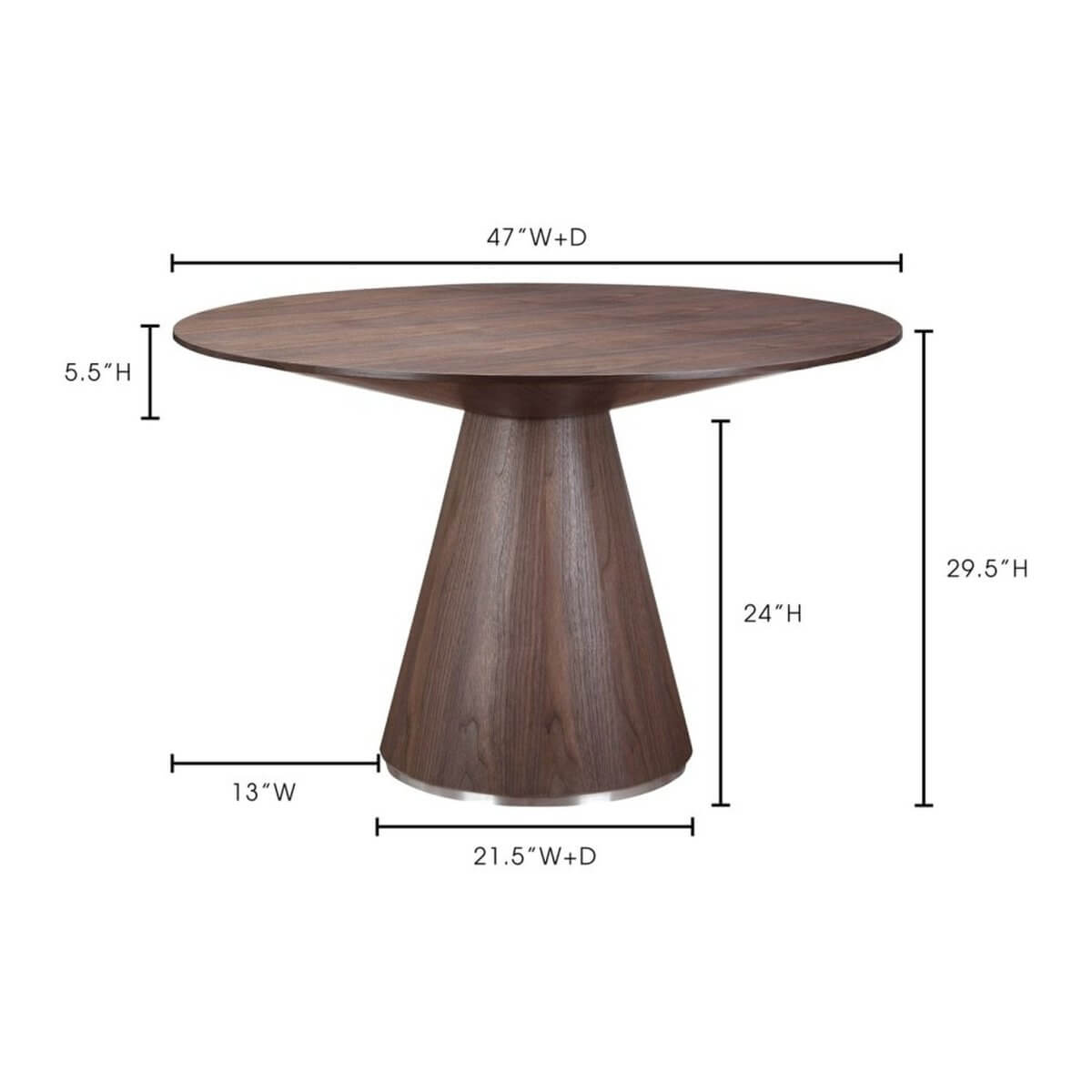 Moe's Home Otago Round Dining Table 47" - KC-1028-24 - KC-1028-24-0 - Moe's Home - $1348.00