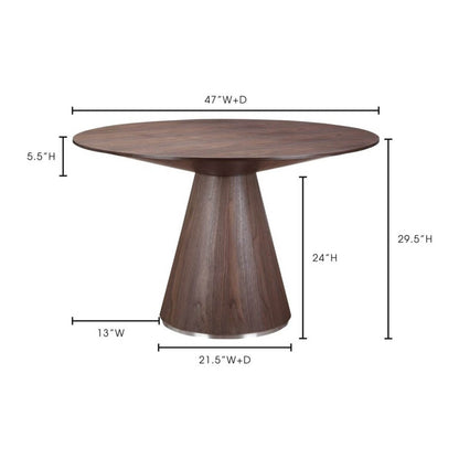 Moe's Home Otago Round Dining Table 47" - KC-1028-24 - KC-1028-24-0 - Moe's Home - $1348.00