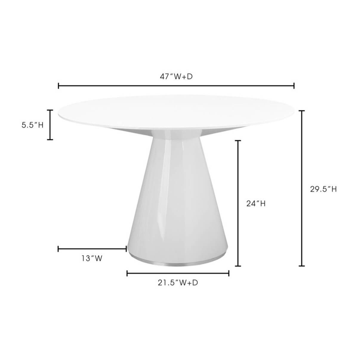 Moe's Home Otago Round Dining Table 47" - KC-1028-24 - KC-1028-24-0 - Moe's Home - $1348.00