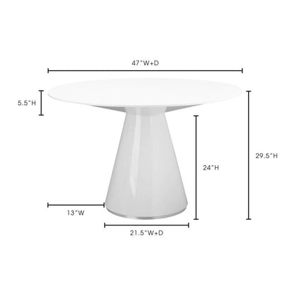 Moe's Home Otago Round Dining Table 47" - KC-1028-24 - KC-1028-24-0 - Moe's Home - $1348.00