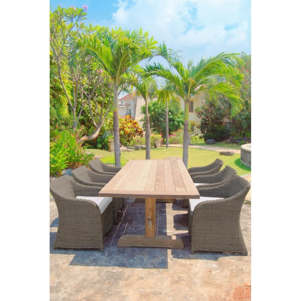 Padmas Plantation Outdoor Porto Fina Dining Table - OL-POR13-94 - Padmas Plantation - $2098.00