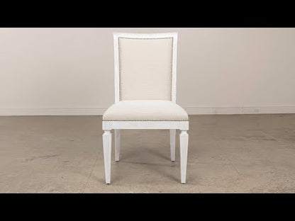 Sarreid - Scroll Back Dining Sd/Chr Whitewash Wht - White - Transitional - set of 2