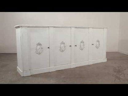 Sarreid - Crested Wall Cabinet White/White Finish - White - Traditional