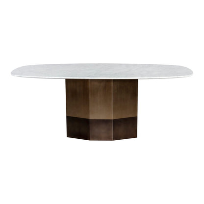 Sunpan Ainsley Modern Rectangle Dining Table, 78" Marble, White, Seats 6 - 108041 - Sunpan - $4598.00