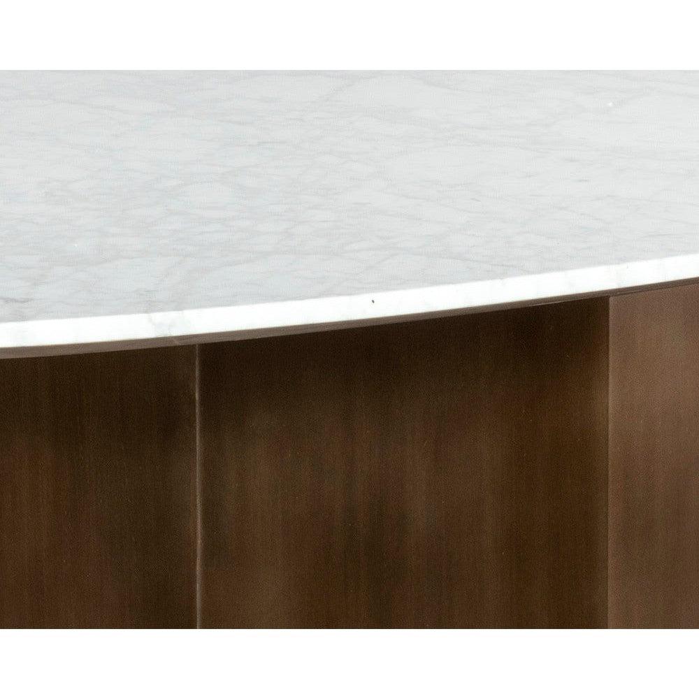 Sunpan Ainsley Modern Rectangle Dining Table, 78" Marble, White, Seats 6 - 108041 - Sunpan - $4598.00