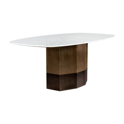 Sunpan Ainsley Modern Rectangle Dining Table, 78" Marble, White, Seats 6 - 108041 - Sunpan - $4598.00
