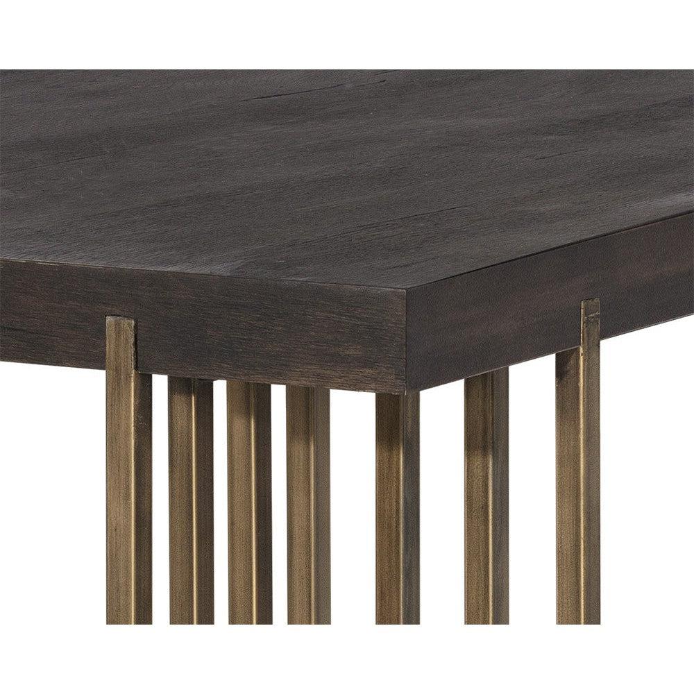 Sunpan Alto Classic Rectangle Dining Table 94", Oak Wood, Brown, Brass, Seats 8 - 102947 - Sunpan - $3398.00