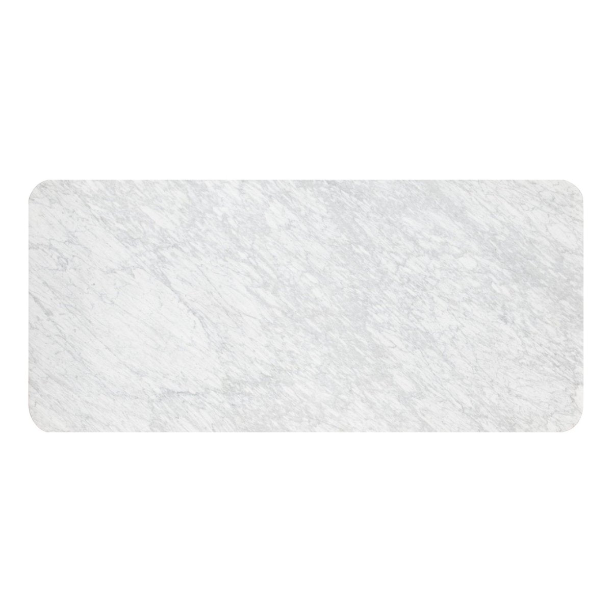 Sunpan Ambrosia Art Deco Rectangle Dining Table 79", Marble, White, Seats 6 - 102546 - Sunpan - $3998.00