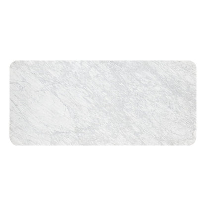 Sunpan Ambrosia Art Deco Rectangle Dining Table 79", Marble, White, Seats 6 - 102546 - Sunpan - $3998.00