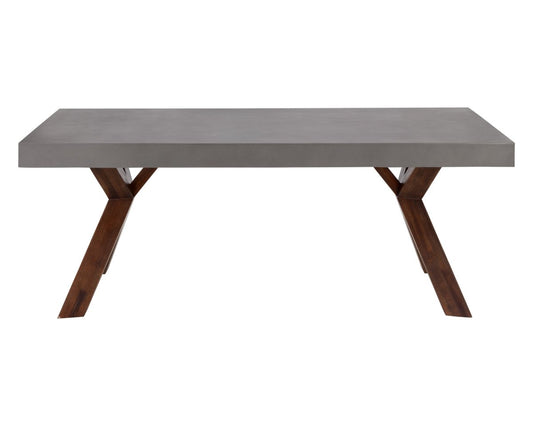 Sunpan Concrete Top Global Traveler Warwick Dining Table - Rectangular - 78.75" - Grey - Wood - Seats 6 - 27902 - Sunpan - $1798.00
