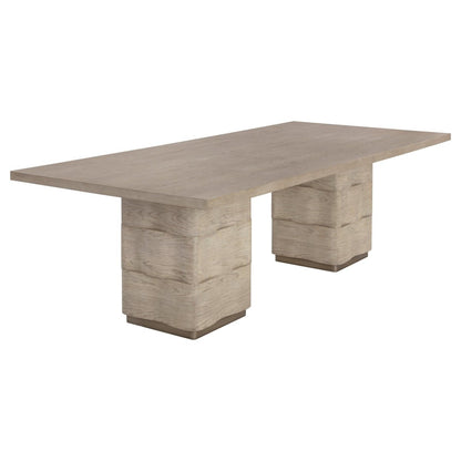 Sunpan Contemporary Hoyos Dining Table - 100" - Rectangle - Light Brown - Wood - 110661 - Sunpan - $3998.00