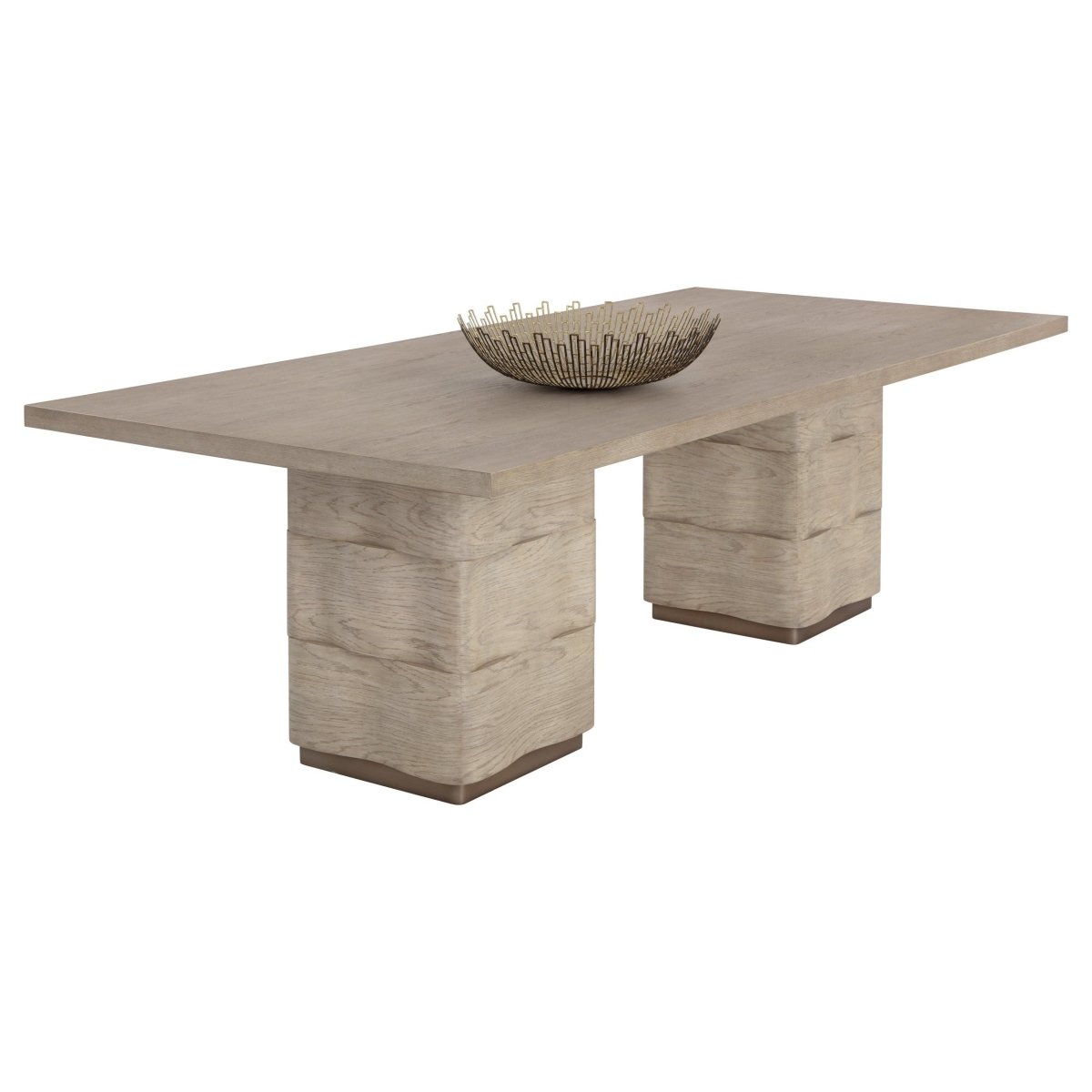 Sunpan Contemporary Hoyos Dining Table - 100" - Rectangle - Light Brown - Wood - 110661 - Sunpan - $3998.00