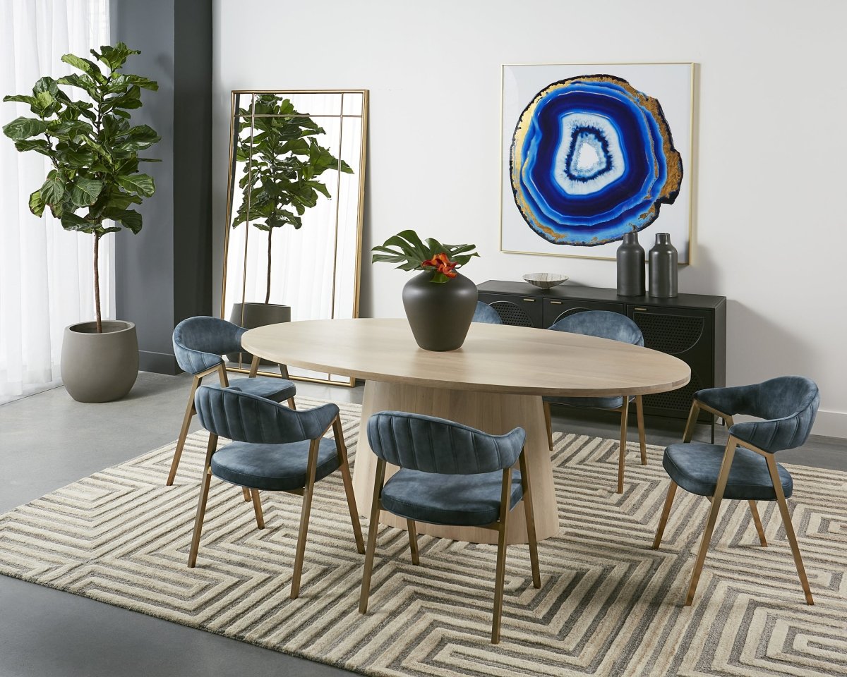 Sunpan Elina Dining Table - Oval - Light Oak - 84" - Seats 6 - 111024 - Sunpan - $4398.00