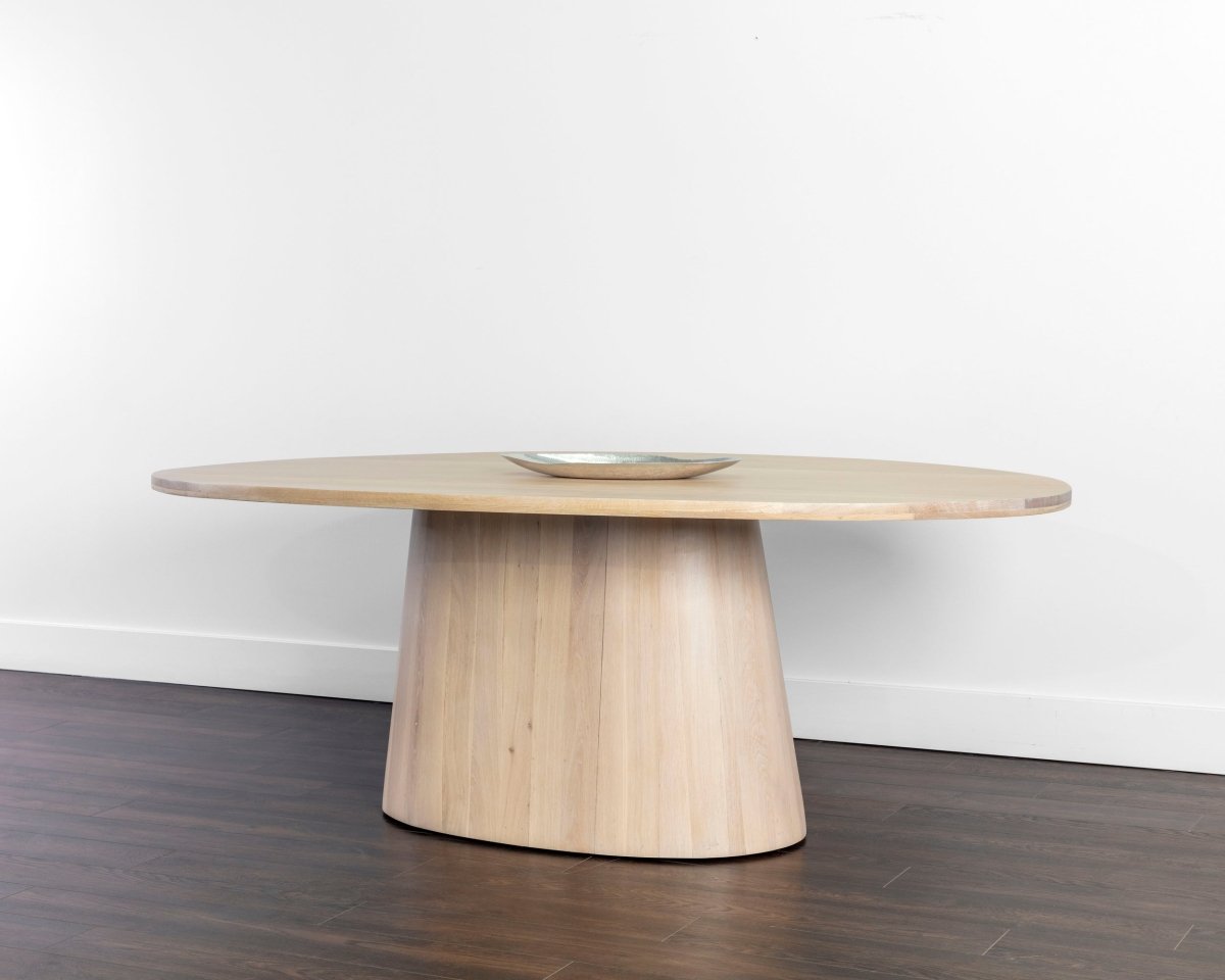 Sunpan Elina Dining Table - Oval - Light Oak - 84" - Seats 6 - 111024 - Sunpan - $4398.00