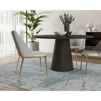 Sunpan Elina Dining Table - Round - Brown Oak - 54", Seats 6 - 111023 - Sunpan - $3098.00
