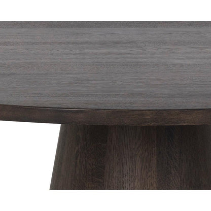 Sunpan Elina Dining Table - Round - Brown Oak - 54", Seats 6 - 111023 - Sunpan - $3098.00