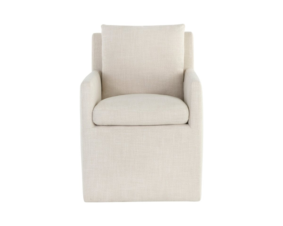 Sunpan Glenrose Wheeled Dining Armchair - 106570 - Sunpan - $798.00