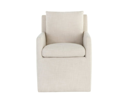Sunpan Glenrose Wheeled Dining Armchair - 106570 - Sunpan - $798.00