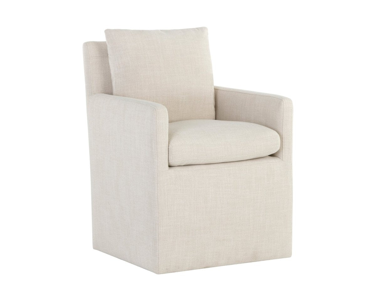 Sunpan Glenrose Wheeled Dining Armchair - 106570 - Sunpan - $798.00