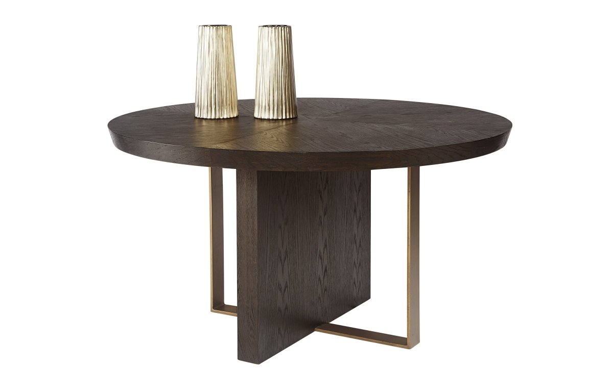 Sunpan Global Traveler Lars Dining Table - Round - 55" - Brown - Wood - Seats 4 - 104136 - Sunpan - $2598.00