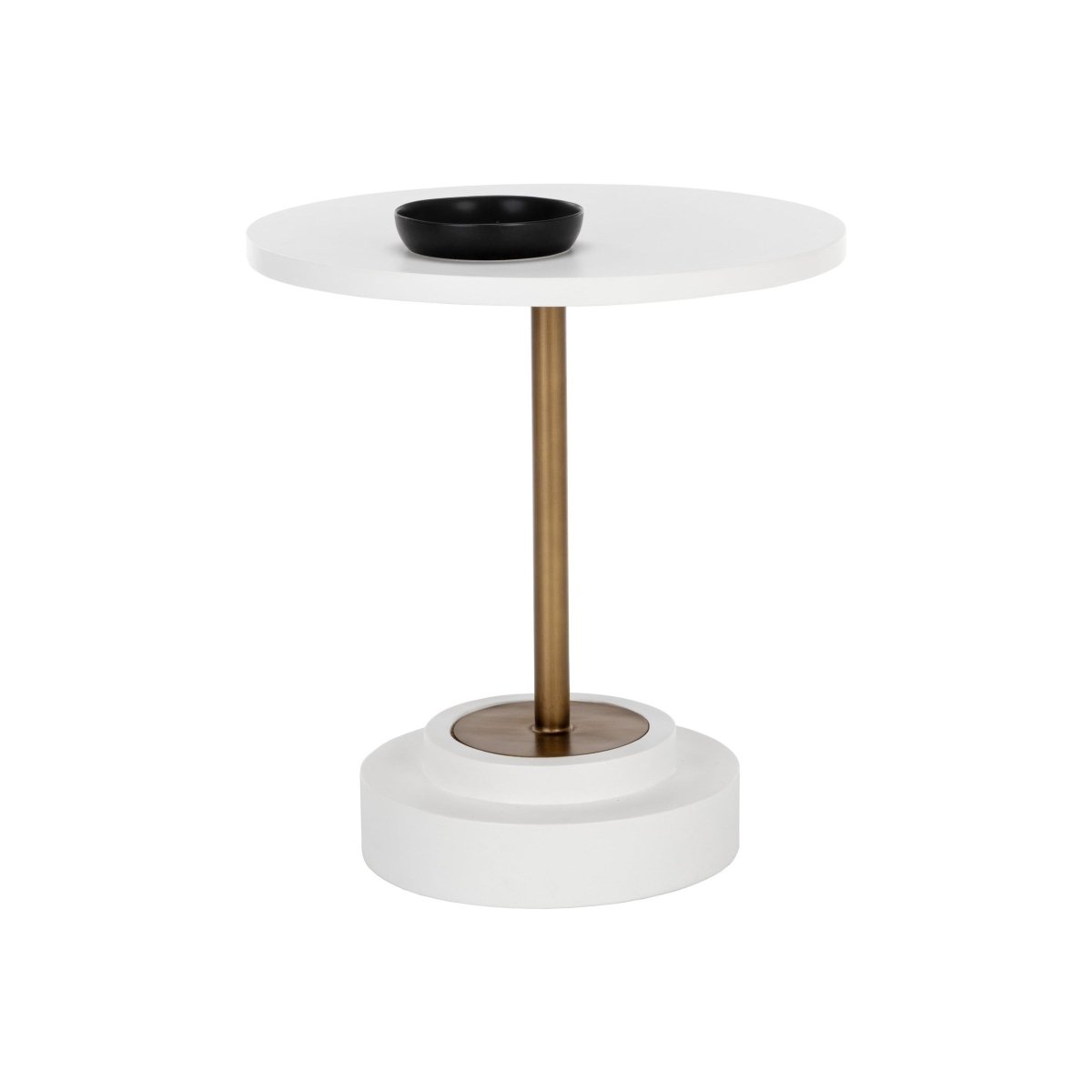 Sunpan Marlowe Bistro Table - Antique Brass - White - 27.5" - 108117 - Sunpan - $1118.00