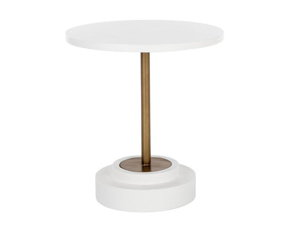 Sunpan Marlowe Bistro Table - Antique Brass - White - 27.5" - 108117 - Sunpan - $1118.00