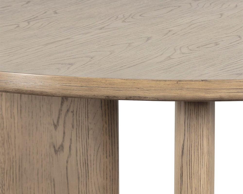Sunpan Mid-Century Modern Giulietta Dining Table - Round - Weathered Oak - 55" - Seats 4 - 107273 - Sunpan - $3198.00