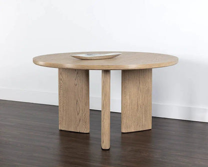 Sunpan Mid-Century Modern Giulietta Dining Table - Round - Weathered Oak - 55" - Seats 4 - 107273 - Sunpan - $3198.00