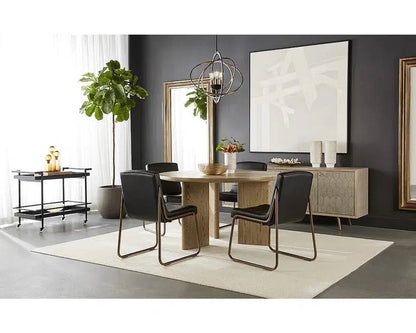Sunpan Mid-Century Modern Giulietta Dining Table - Round - Weathered Oak - 55" - Seats 4 - 107273 - Sunpan - $3198.00