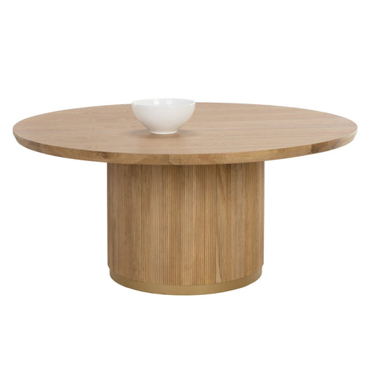 Sunpan Modern Kalla Dining Table - Round - Rustic Oak - 68" - Wood - Natural - Seats 6 - 110774 - Sunpan - $1998.00