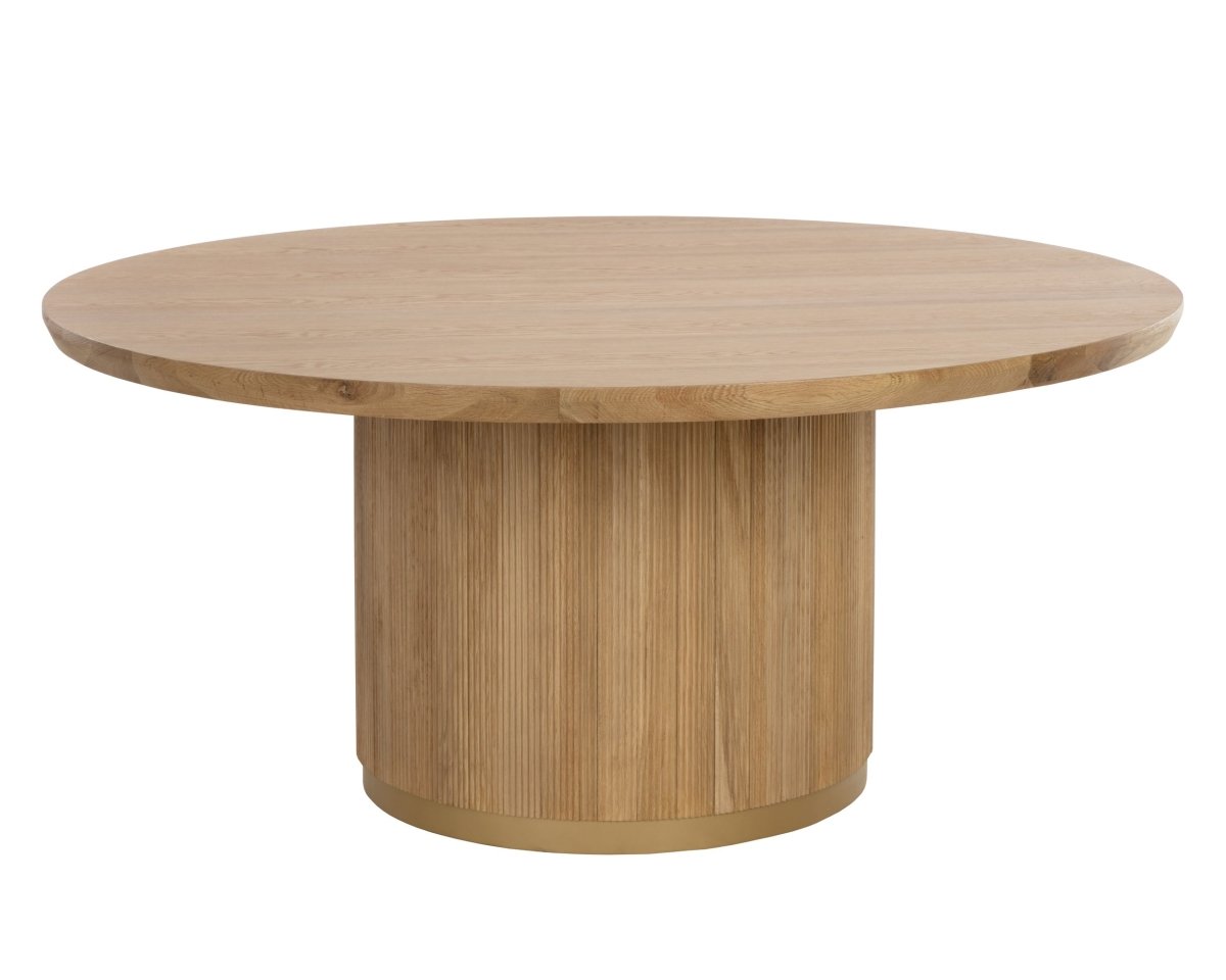 Sunpan Modern Kalla Dining Table - Round - Rustic Oak - 68" - Wood - Natural - Seats 6 - 110774 - Sunpan - $1998.00