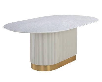 Sunpan Modern Paloma Dining Table - Oval - White Marble - 84" - Seats 8 - 110254 - Sunpan - $4998.00