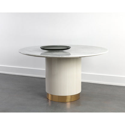 Sunpan Modern Paloma Dining Table - Round - White Marble - 54" - Seats 6 - 110253 - Sunpan - $3998.00