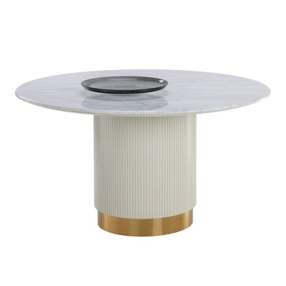 Sunpan Modern Paloma Dining Table - Round - White Marble - 54" - Seats 6 - 110253 - Sunpan - $3998.00
