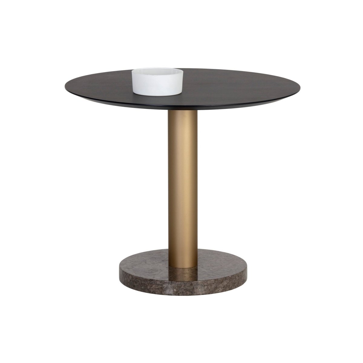 Sunpan Monaco Bistro Table - Gold - Grey Marble / Charcoal Grey - 35.5" - 105878 - Sunpan - $1558.00
