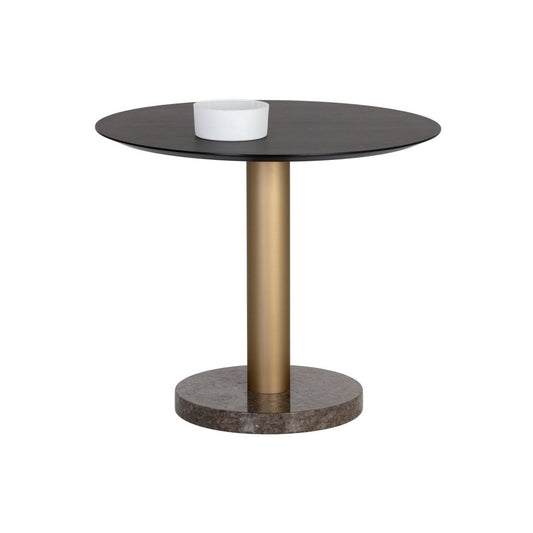 Sunpan Monaco Bistro Table - Gold - Grey Marble / Charcoal Grey - 35.5" - 105878 - Sunpan - $1558.00